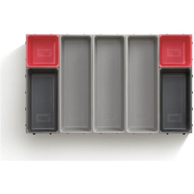 JOSEPH JOSEPH Duo Blox 7 851675 Variabilní organizér do zásuvky šedý/červený JOSEPH JOSEPH Duo Blox 7 851675 Variabilní organizér do zásuvky šedý/červený