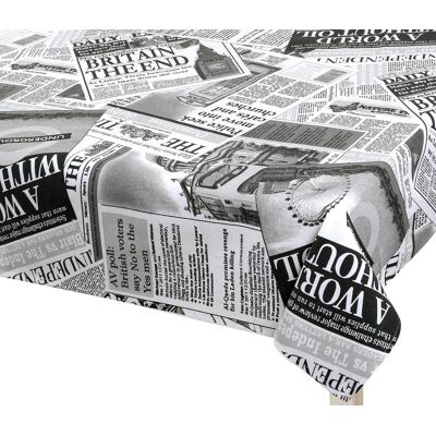 BELLATEX Ubrus EMA 566 100 × 100 cm noviny černobílé BELLATEX Ubrus EMA 566 100 × 100 cm noviny černobílé