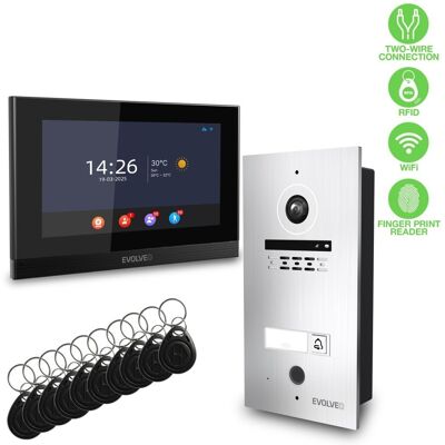 Evolveo DoorPhone ID-1, 2drátový s RFID, otiskem prstu a podporou ONVIF kamer Evolveo DoorPhone ID-1, 2drátový s RFID, otiskem prstu a podporou ONVIF kamer