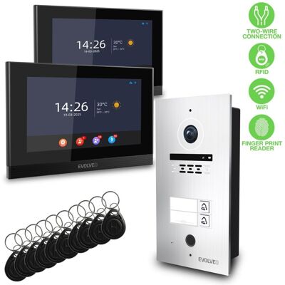 Evolveo DoorPhone ID-2, 2drátový pro 2 byty s RFID, otiskem prstu a podporou ONVIF kamer Evolveo DoorPhone ID-2, 2drátový pro 2 byty s RFID, otiskem prstu a podporou ONVIF kamer