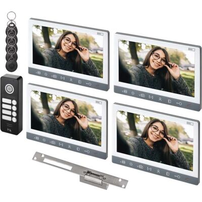 Emos Sada videotelefonu EM-10AHD pro 4 účastníky s elektronickým zámkem otevřeno/zavřeno Emos Sada videotelefonu EM-10AHD pro 4 účastníky s elektronickým zámkem otevřeno/zavřeno