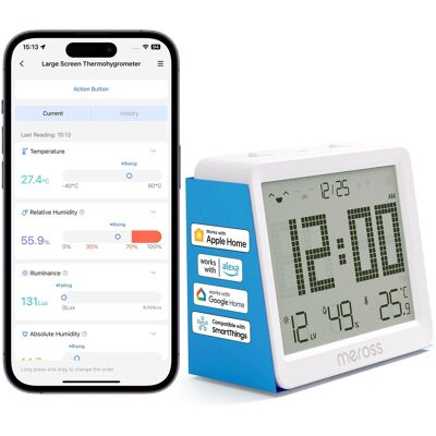 Meross Smart Temperature and Humidity Sensor MS130-EU Meross Smart Temperature and Humidity Sensor MS130-EU