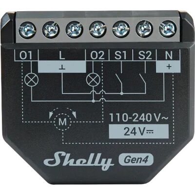 Shelly Gen4 2PM, 2kanálový modul pro řízení žaluzií, WiFi, Zigbee Shelly Gen4 2PM, 2kanálový modul pro řízení žaluzií, WiFi, Zigbee