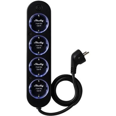 Shelly Powerstrip 4, 4zásuvka s měřením spotřeby, WiFi, černá Shelly Powerstrip 4, 4zásuvka s měřením spotřeby, WiFi, černá