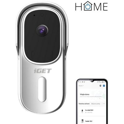 iGET HOME Doorbell DS1 White - bateriový WiFi video zvonek s FullHD přenosem obrazu a zvuku iGET HOME Doorbell DS1 White - bateriový WiFi video zvonek s FullHD přenosem obrazu a zvuku