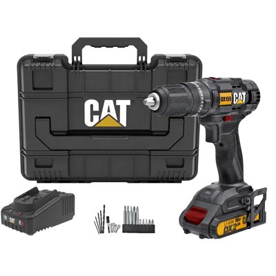 CAT Vrtačka s příklepem AKU 18V Set + 20 ks příslušenství DX155.2 (1 × 2 Ah) CAT Vrtačka s příklepem AKU 18V Set + 20 ks příslušenství DX155.2 (1 × 2 Ah)