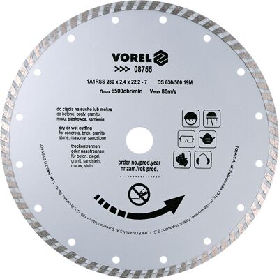 VOREL Kotouč diamantový 230 x 22,2 x 2,4 mm TO-08755 VOREL Kotouč diamantový 230 x 22,2 x 2,4 mm TO-08755