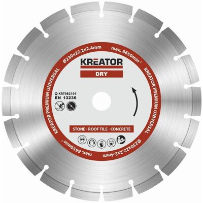 Diamantová pila Kreator - 230mm, na kámen a obklady - Model KRT082104 Diamantová pila Kreator - 230mm, na kámen a obklady - Model KRT082104
