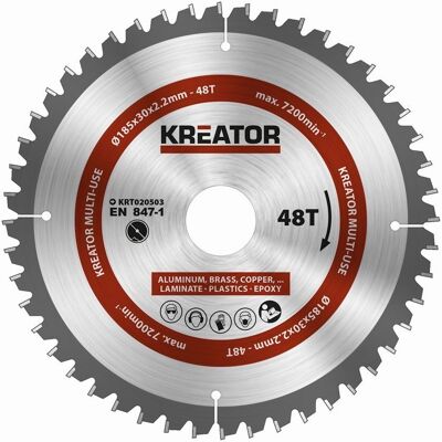 KREATOR Pilový kotouč univerzální 185mm, 48T KRT020503 KREATOR Pilový kotouč univerzální 185mm, 48T KRT020503