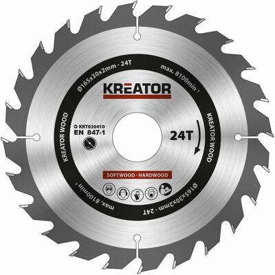 GENÉRICA Kreator 165X30mm kruhová pila - Nástroj na řezání dřeva GENÉRICA Kreator 165X30mm kruhová pila - Nástroj na řezání dřeva