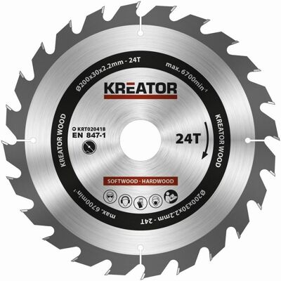 Kreator - krt020418 - 200mm - 30mm osouvr - Kotoučová pila list Kreator - krt020418 - 200mm - 30mm osouvr - Kotoučová pila list