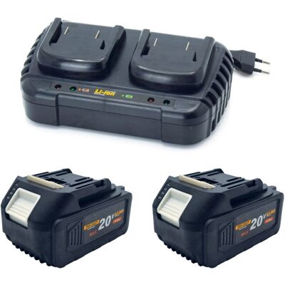 PROCRAFT Sada 2× aku baterie 20V 4Ah 20/4 s duální nabíječkou 20/2 PROCRAFT Sada 2× aku baterie 20V 4Ah 20/4 s duální nabíječkou 20/2