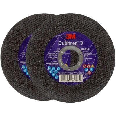 3M Cubitron 3 Řezný kotouč, rozměr 115 × 1 mm, 2 ks, 86616 3M Cubitron 3 Řezný kotouč, rozměr 115 × 1 mm, 2 ks, 86616