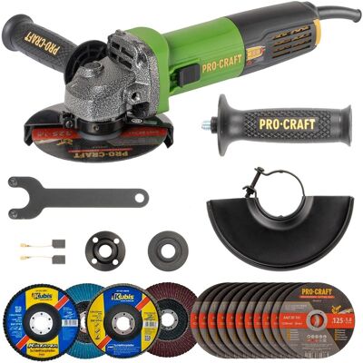 PROCRAFT Bruska úhlová 125 mm 850W, s příslušentsvím PW1050 PROCRAFT Bruska úhlová 125 mm 850W, s příslušentsvím PW1050