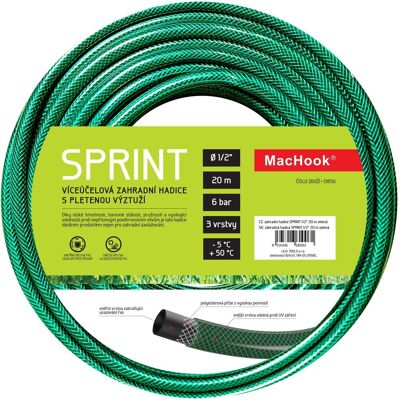 J.A.D. TOOLS Zahradní hadice SPRINT 1/2", zelená, 20 m J.A.D. TOOLS Zahradní hadice SPRINT 1/2", zelená, 20 m
