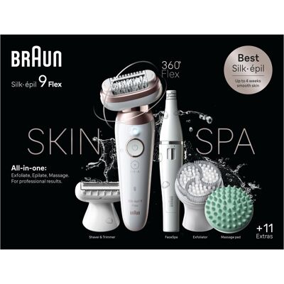 Braun Silk·épil 9 Flex 9-580 3D SkinSpa, Bílý/Zlatý Braun Silk·épil 9 Flex 9-580 3D SkinSpa, Bílý/Zlatý