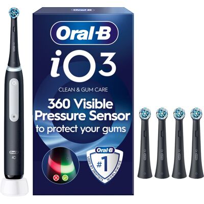 Oral-B iO 3 Black + Oral-B iO Ultimate Clean Black 4 ks Oral-B iO 3 Black + Oral-B iO Ultimate Clean Black 4 ks