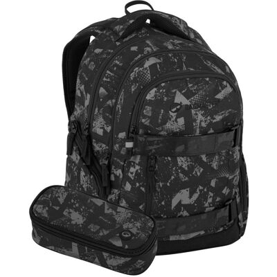BAGMASTER Nomad 25 B černo-šedý: batoh, penál BAGMASTER Nomad 25 B černo-šedý: batoh, penál