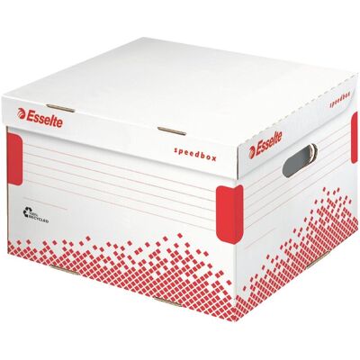 ESSELTE Speedbox, 43.3 x 26.3 x 36.4 cm, bílo-červená ESSELTE Speedbox, 43.3 x 26.3 x 36.4 cm, bílo-červená