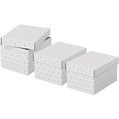 ESSELTE Home, velikost S, 20 x 15 x 25.5 cm, bílá - set 3 ks ESSELTE Home, velikost S, 20 x 15 x 25.5 cm, bílá - set 3 ks