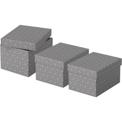 ESSELTE Home, velikost S, 20 x 15 x 25.5 cm, šedá - set 3 ks ESSELTE Home, velikost S, 20 x 15 x 25.5 cm, šedá - set 3 ks