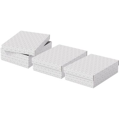 ESSELTE Home, velikost M, nízká 26.5 x 10 x 36 cm, bílá - set 3 ks ESSELTE Home, velikost M, nízká 26.5 x 10 x 36 cm, bílá - set 3 ks