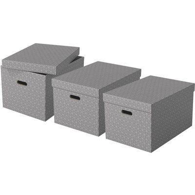 ESSELTE Home, velikost L, 35.5 x 30.5 x 51 cm, šedá - set 3 ks ESSELTE Home, velikost L, 35.5 x 30.5 x 51 cm, šedá - set 3 ks
