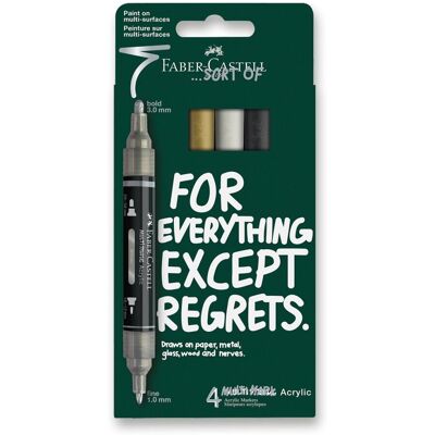 FABER-CASTELL akrylové 1-3 mm Classics, 4 barvy FABER-CASTELL akrylové 1-3 mm Classics, 4 barvy