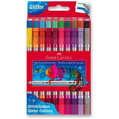 FABER-CASTELL Glitter oboustranné, 20 barev FABER-CASTELL Glitter oboustranné, 20 barev