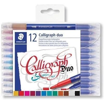 Staedtler Calligraph Duo 2,0/3,5 mm kaligrafický, oboustranný, 12 barev Staedtler Calligraph Duo 2,0/3,5 mm kaligrafický, oboustranný, 12 barev
