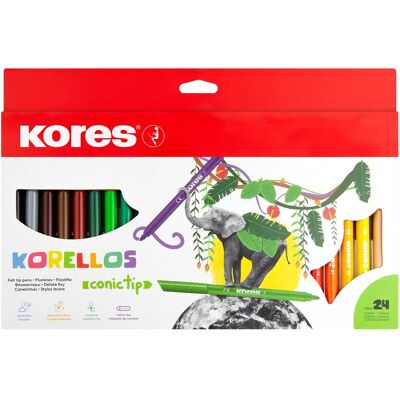 KORES KORELLOS dětské, silný hrot, 24 barev KORES KORELLOS dětské, silný hrot, 24 barev