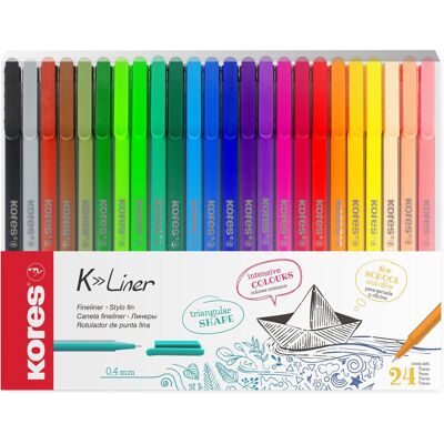 KORES K-Liner 0,4 mm - set 24 barev KORES K-Liner 0,4 mm - set 24 barev