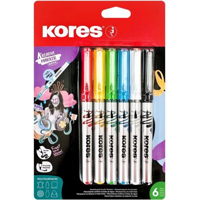 KORES Kreative Marker Selection, akrylové, 6 barev KORES Kreative Marker Selection, akrylové, 6 barev