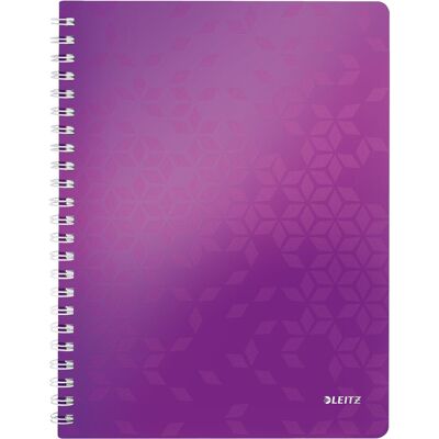 LEITZ WOW A4 s kroužkovým hřbetem, linkovaný, purpurový LEITZ WOW A4 s kroužkovým hřbetem, linkovaný, purpurový