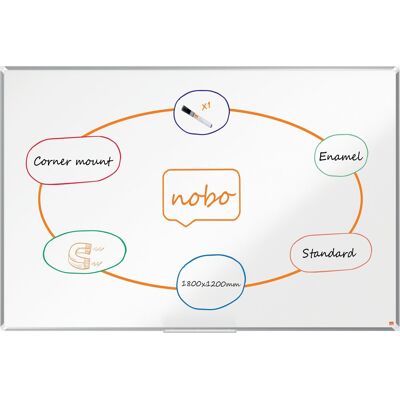 NOBO Premium Plus smaltovaná 180 x 120 cm, bílá NOBO Premium Plus smaltovaná 180 x 120 cm, bílá