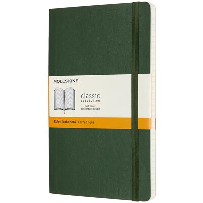MOLESKINE L, měkké desky, linkovaný, zelený MOLESKINE L, měkké desky, linkovaný, zelený
