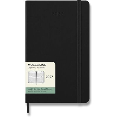 MOLESKINE 2027 L vertikální týdenní, tvrdé desky, černý MOLESKINE 2027 L vertikální týdenní, tvrdé desky, černý