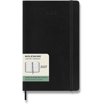 MOLESKINE 2027 L horizontální týdenní, měkké desky, černý MOLESKINE 2027 L horizontální týdenní, měkké desky, černý