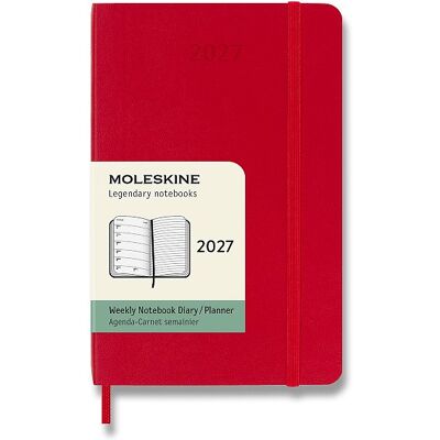 MOLESKINE 2027 S týdenní, měkké desky, červený MOLESKINE 2027 S týdenní, měkké desky, červený