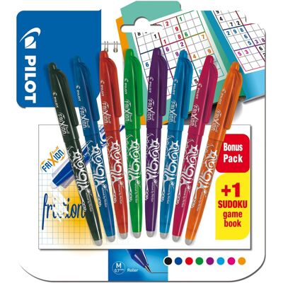PILOT FriXion Ball 07 / 0.35 mm - sada 8 barev + sudoku PILOT FriXion Ball 07 / 0.35 mm - sada 8 barev + sudoku