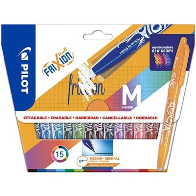 PILOT FriXion Ball 07 / 0.35 mm - sada 15 barev PILOT FriXion Ball 07 / 0.35 mm - sada 15 barev