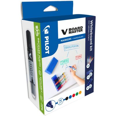 PILOT V-Board Master sada 5 ks popisovačů + držák + modrá houba PILOT V-Board Master sada 5 ks popisovačů + držák + modrá houba