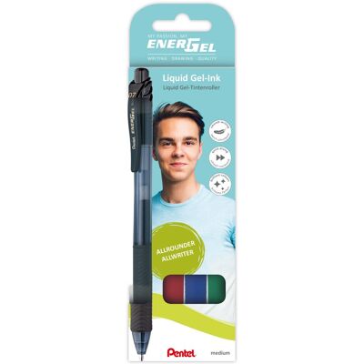 PENTEL BL107 - 4 EnerGel - sada 4 ks, mix barev, 3 + 1 PENTEL BL107 - 4 EnerGel - sada 4 ks, mix barev, 3 + 1
