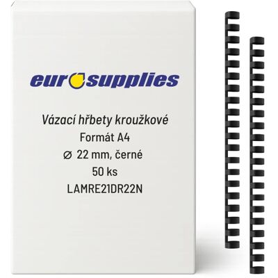 EUROSUPPLIES A4 22 mm černý - balení 50 ks EUROSUPPLIES A4 22 mm černý - balení 50 ks
