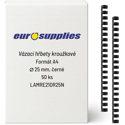 EUROSUPPLIES A4 25 mm černý - balení 50 ks EUROSUPPLIES A4 25 mm černý - balení 50 ks