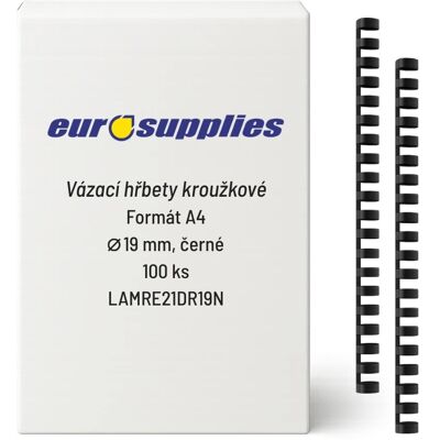 EUROSUPPLIES A4 19 mm černý - balení 100 ks EUROSUPPLIES A4 19 mm černý - balení 100 ks