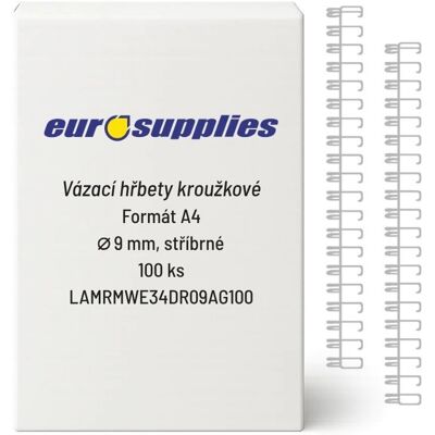 EUROSUPPLIES kovový (3/1") 9.5 mm stříbrný - balení 100 ks EUROSUPPLIES kovový (3/1") 9.5 mm stříbrný - balení 100 ks