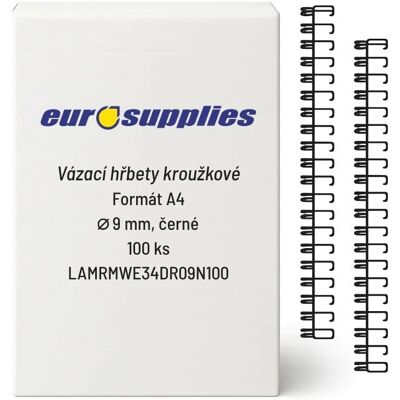 EUROSUPPLIES kovový (3/1") 9.5 mm černý - balení 100 ks EUROSUPPLIES kovový (3/1") 9.5 mm černý - balení 100 ks