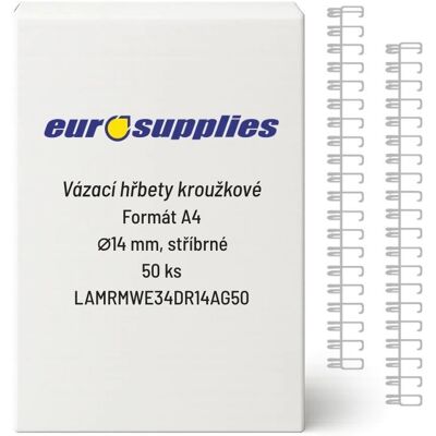 EUROSUPPLIES kovový (3/1") 14.3 mm stříbrný - balení 50 ks EUROSUPPLIES kovový (3/1") 14.3 mm stříbrný - balení 50 ks