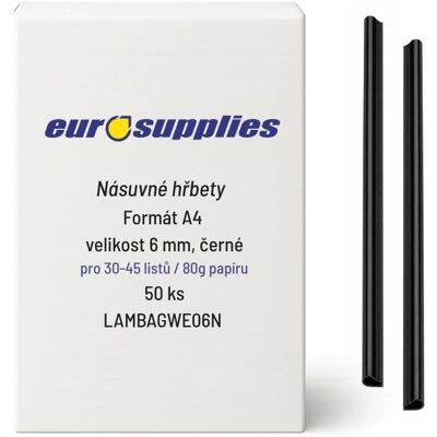 EUROSUPPLIES násuvný 6 mm černý - balení 50 ks EUROSUPPLIES násuvný 6 mm černý - balení 50 ks